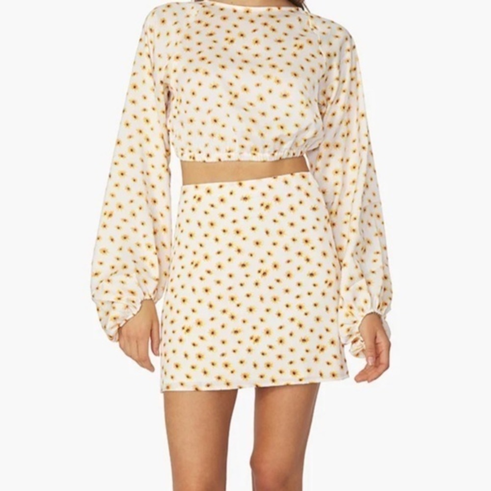 WeWoreWhat Ditsy Daisies Slip Skirt